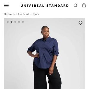 Universal Standard Elbe Blouse Size 8/10 Navy blue